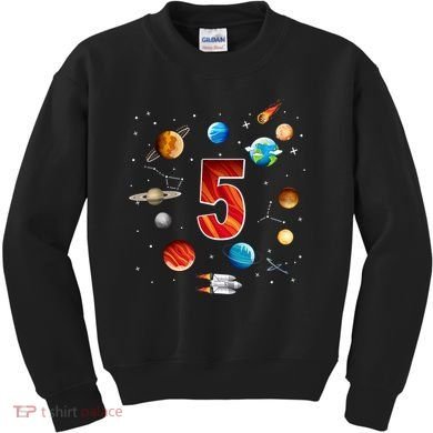 Outer Space 5th Birthday Boy Astronaut Kids Sweatshirt