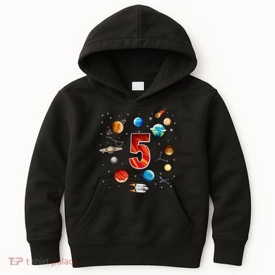 Outer Space 5th Birthday Boy Astronaut Kids Hoodie