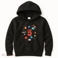 Outer Space 5th Birthday Boy Astronaut Kids Hoodie thumb 0