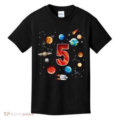 Outer Space 5th Birthday Boy Astronaut Kids T-Shirt