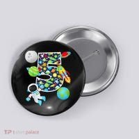 Outer Space 5 Year Old 5th Birthday Party Solar System Button thumb 0