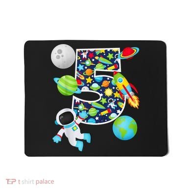 Outer Space 5 Year Old 5th Birthday Party Solar System Mousepad