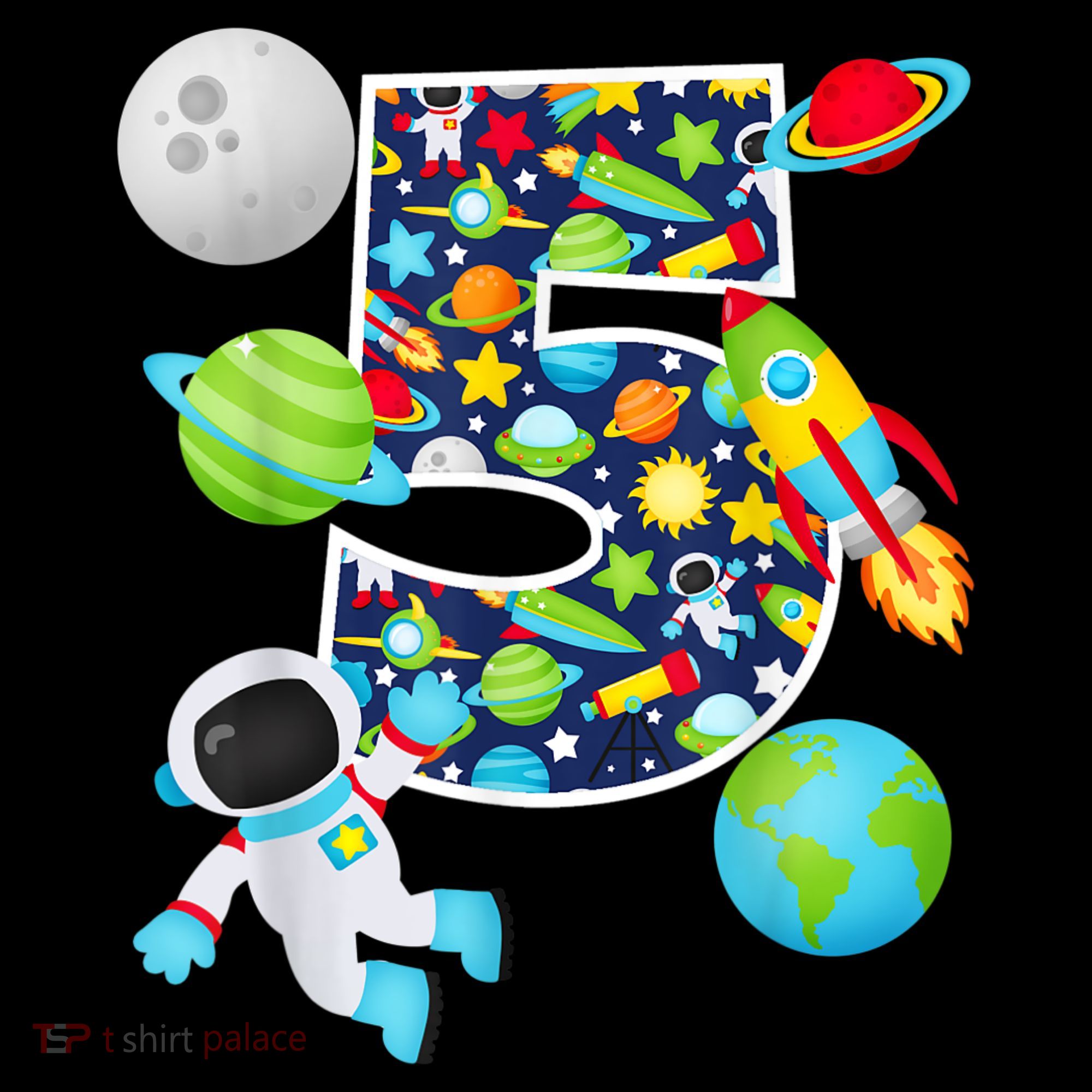 Outer Space 5 Year Old 5th Birthday Party Solar System Ornament
