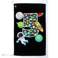 Outer Space 5 Year Old 5th Birthday Party Solar System Golf Towel thumb 0