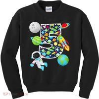 Outer Space 5 Year Old 5th Birthday Party Solar System Kids Sweatshirt thumb 0