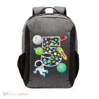 Outer Space 5 Year Old 5th Birthday Party Solar System Vector Backpack thumb 0
