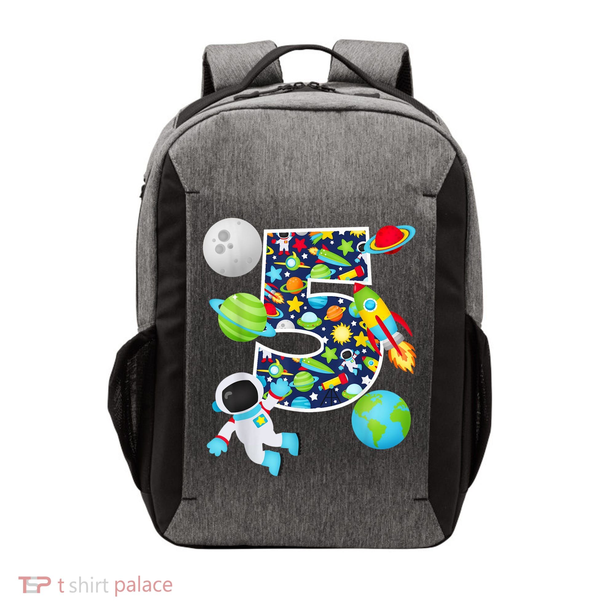 Outer Space 5 Year Old 5th Birthday Party Solar System Vector Backpack