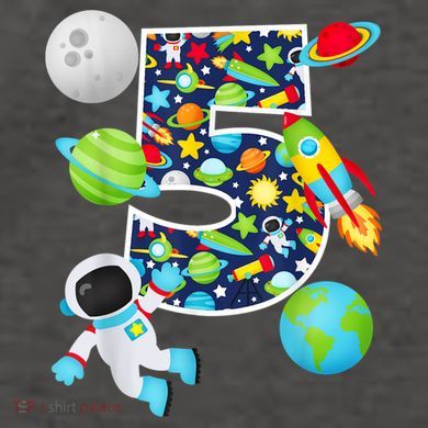 Outer Space 5 Year Old 5th Birthday Party Solar System Vector Backpack