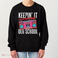 Old School 80s 90s Retro Boombox Music Keepin It Old School Women's Sweatshirt thumb 0
