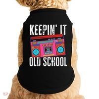 Old School 80s 90s Retro Boombox Music Keepin It Old School Doggie Tank thumb 0
