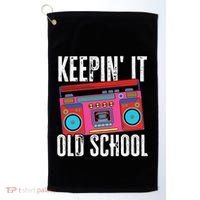 Old School 80s 90s Retro Boombox Music Keepin It Old School Golf Towel thumb 0