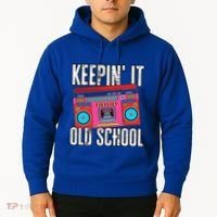 Old School 80s 90s Retro Boombox Music Keepin It Old School Hoodie thumb 2