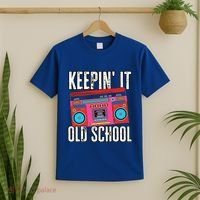 Old School 80s 90s Retro Boombox Music Keepin It Old School T-Shirt thumb 2