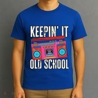 Old School 80s 90s Retro Boombox Music Keepin It Old School T-Shirt thumb 3