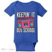 Old School 80s 90s Retro Boombox Music Keepin It Old School Baby Bodysuit thumb 0