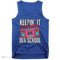 Old School 80s 90s Retro Boombox Music Keepin It Old School Tank Top thumb 0