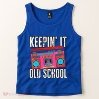 Old School 80s 90s Retro Boombox Music Keepin It Old School Tank Top thumb 2