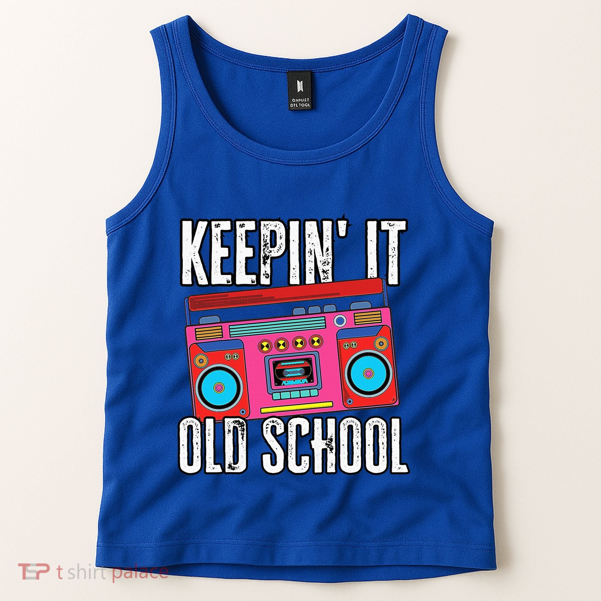 Old School 80s 90s Retro Boombox Music Keepin It Old School Tank Top