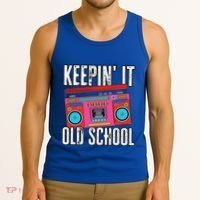 Old School 80s 90s Retro Boombox Music Keepin It Old School Tank Top thumb 3