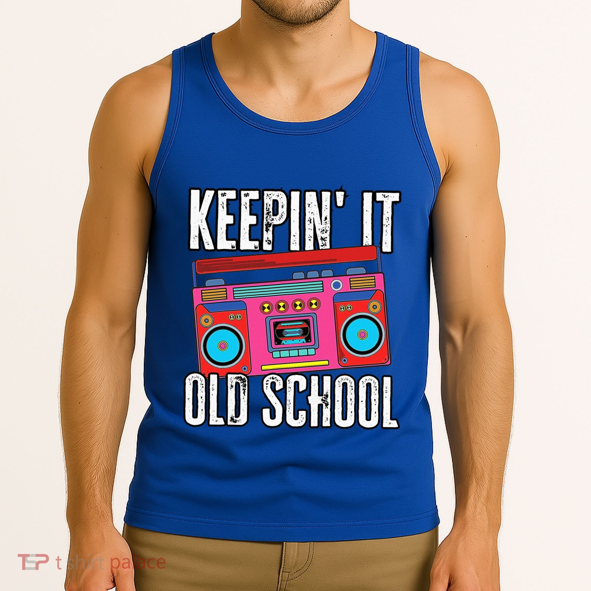Old School 80s 90s Retro Boombox Music Keepin It Old School Tank Top