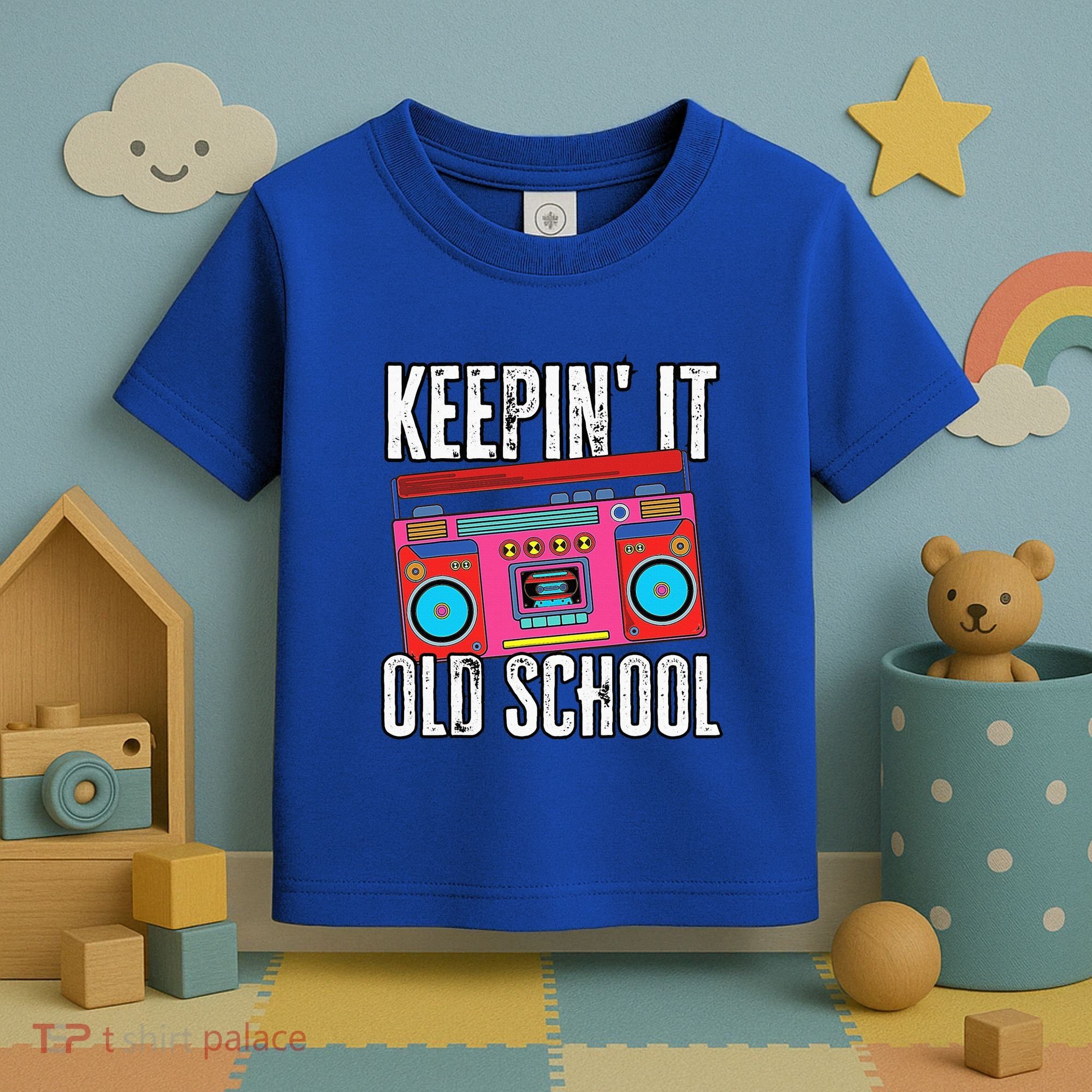 Old School 80s 90s Retro Boombox Music Keepin It Old School Toddler T-Shirt