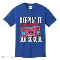 Old School 80s 90s Retro Boombox Music Keepin It Old School Kids T-Shirt thumb 0