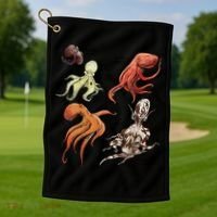 Octopus Sea Animals Species Golf Towel thumb 1