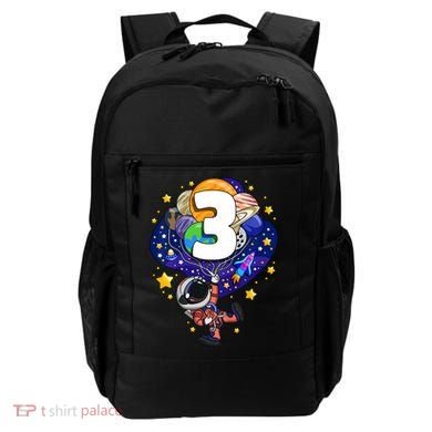 Outer Space Astronaut 3rd Birthday Boy 3 Year Old Three Funny Gift Backpack