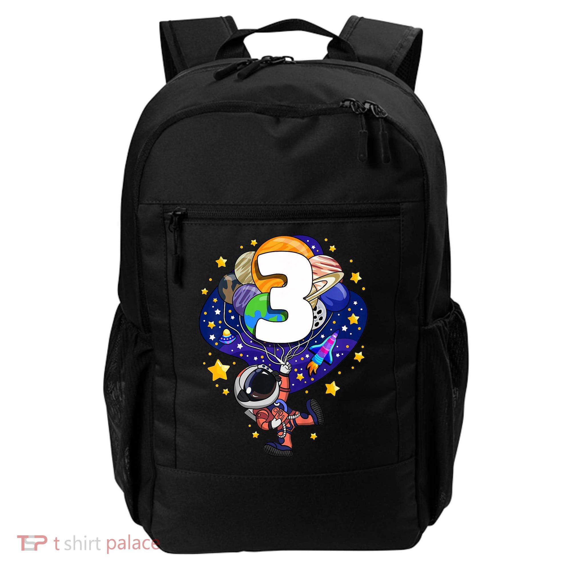 Outer Space Astronaut 3rd Birthday Boy 3 Year Old Three Funny Gift Backpack
