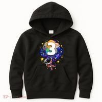 Outer Space Astronaut 3rd Birthday Boy 3 Year Old Three Funny Gift Kids Hoodie thumb 0