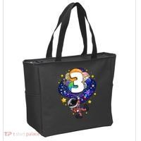 Outer Space Astronaut 3rd Birthday Boy 3 Year Old Three Funny Gift Tote Bag thumb 2