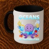 Octopus Sea Animal Summer Reading Oceans Of Possibilities Gift Coffee Mug thumb 2