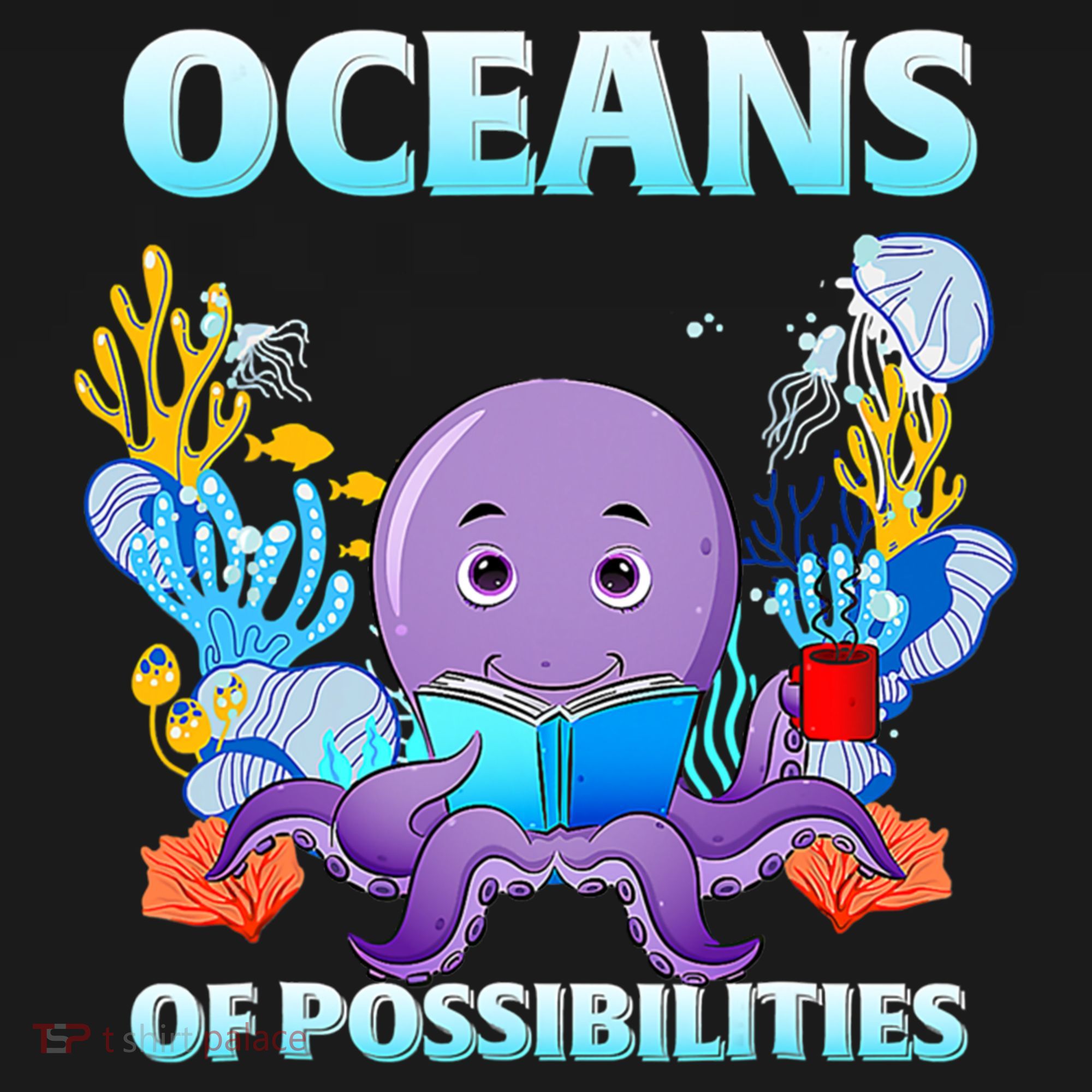 Octopus Sea Animal Summer Reading Oceans Of Possibilities Gift Women's Hoodie