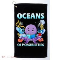 Octopus Sea Animal Summer Reading Oceans Of Possibilities Gift Golf Towel thumb 0