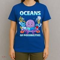 Octopus Sea Animal Summer Reading Oceans Of Possibilities Gift T-Shirt thumb 4