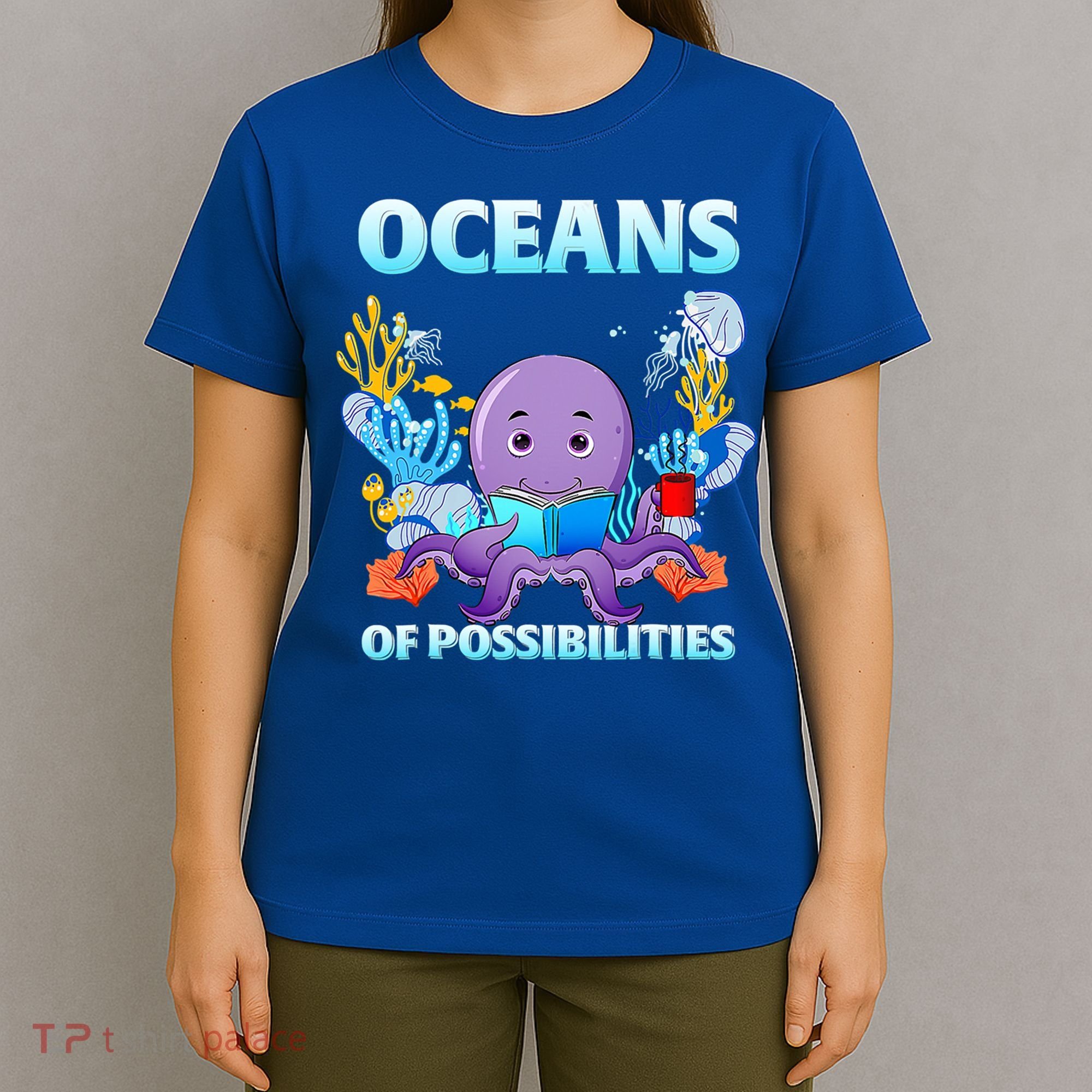 Octopus Sea Animal Summer Reading Oceans Of Possibilities Gift T-Shirt