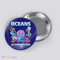 Octopus Sea Animal Summer Reading Oceans Of Possibilities Gift Button thumb 0