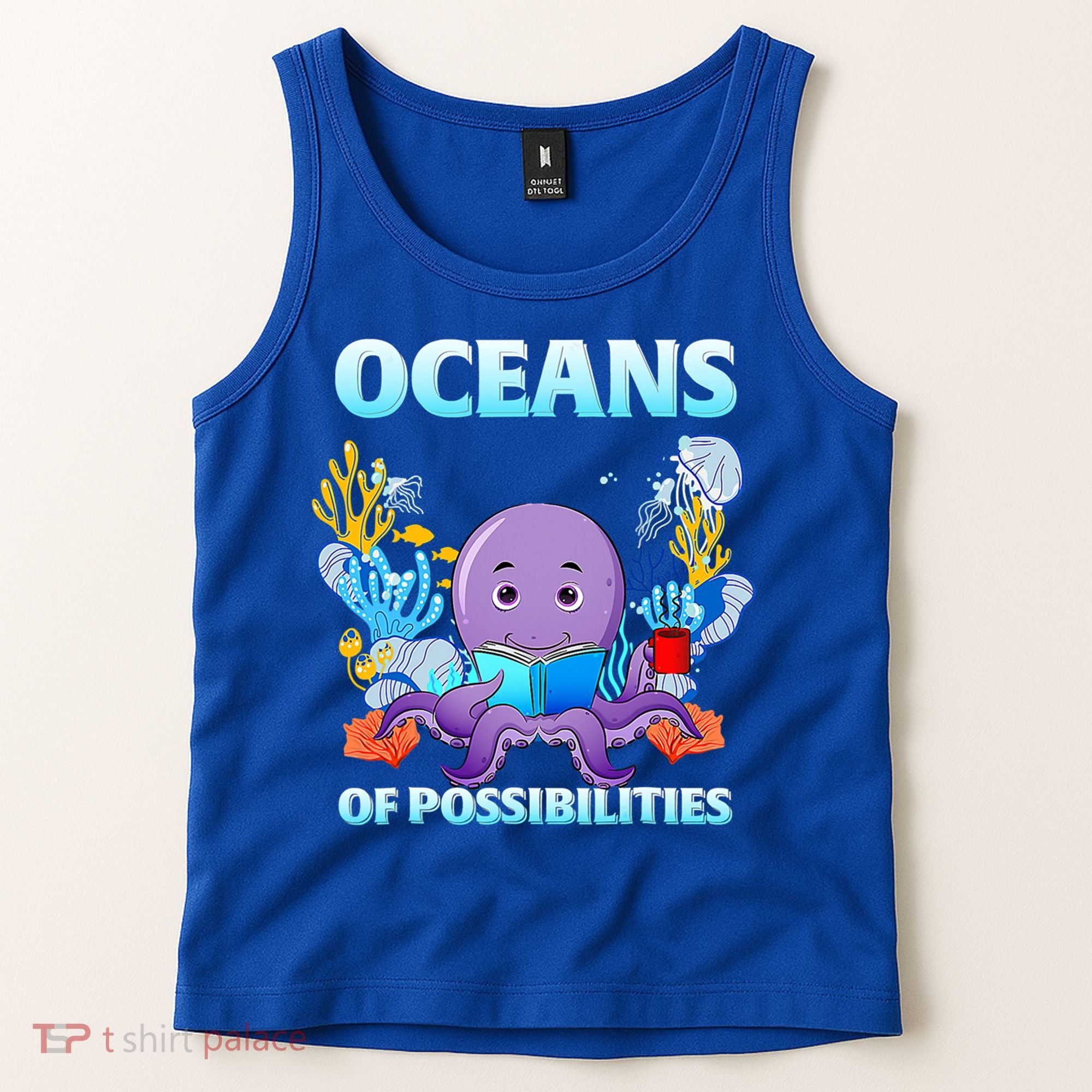 Octopus Sea Animal Summer Reading Oceans Of Possibilities Gift Tank Top