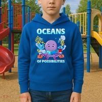 Octopus Sea Animal Summer Reading Oceans Of Possibilities Gift Kids Hoodie thumb 2