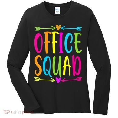 Office Squad Administrative Assistant Admin School Secretary Women's Long Sleeve Shirt