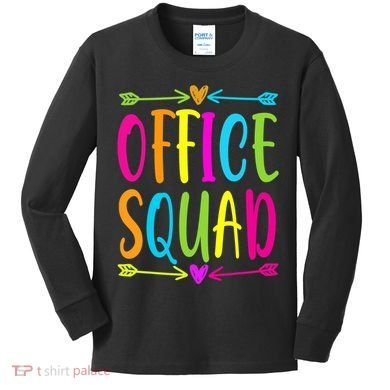 Office Squad Administrative Assistant Admin School Secretary Kids Long Sleeve Shirt
