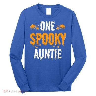 One Spooky Auntie Aunt Matching Family Halloween Long Sleeve Shirt
