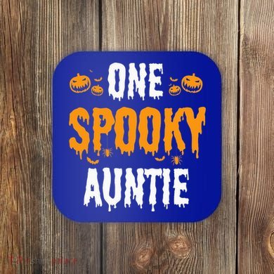 One Spooky Auntie Aunt Matching Family Halloween Coaster