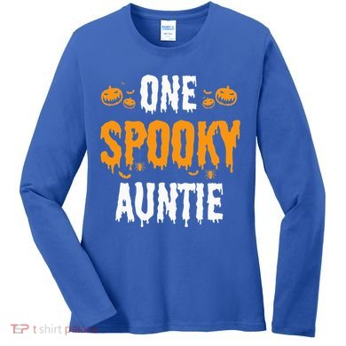 One Spooky Auntie Aunt Matching Family Halloween Women's Long Sleeve Shirt