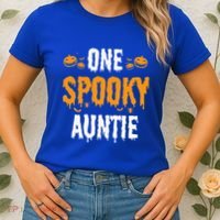 One Spooky Auntie Aunt Matching Family Halloween Women's T-Shirt thumb 2