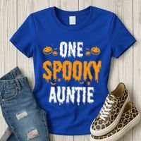 One Spooky Auntie Aunt Matching Family Halloween Women's T-Shirt thumb 3