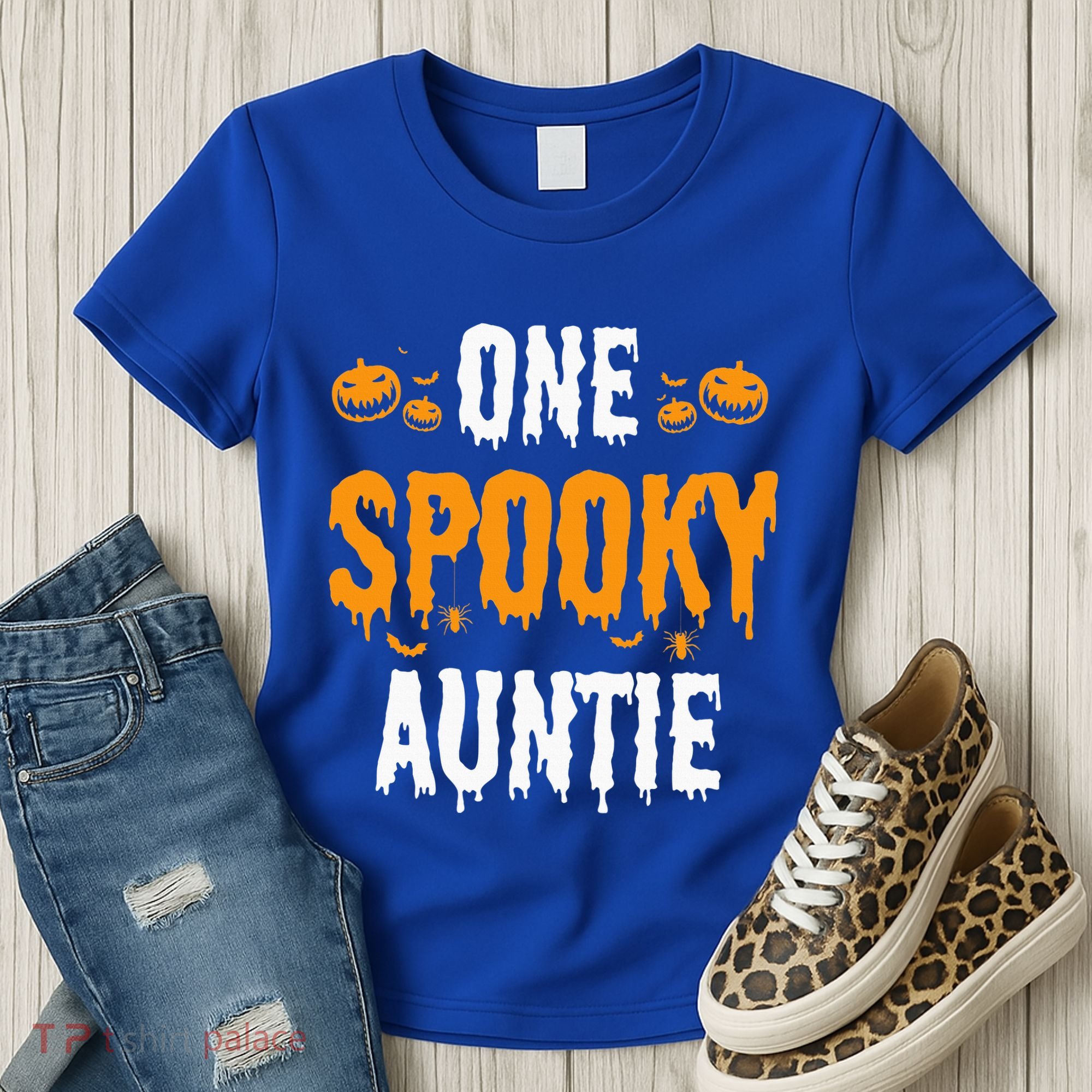 One Spooky Auntie Aunt Matching Family Halloween Women's T-Shirt
