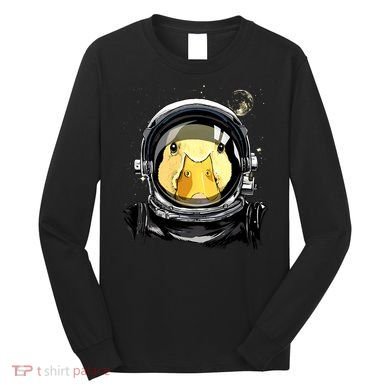 Outer Space Astronaut Duck Face Galaxy Waterfowl Hunting Long Sleeve Shirt