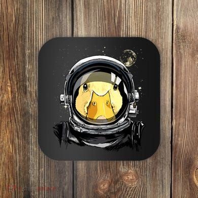 Outer Space Astronaut Duck Face Galaxy Waterfowl Hunting Coaster