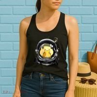 Outer Space Astronaut Duck Face Galaxy Waterfowl Hunting Women's Tank Top thumb 2